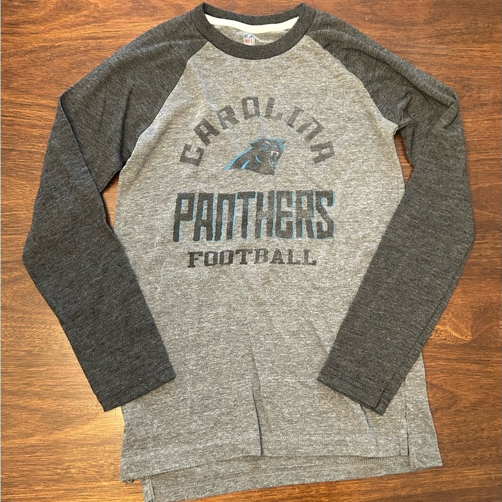 NFL Carolina Panthers Long Sleeve Raglan Tee - Gray/Charcoal/Blue